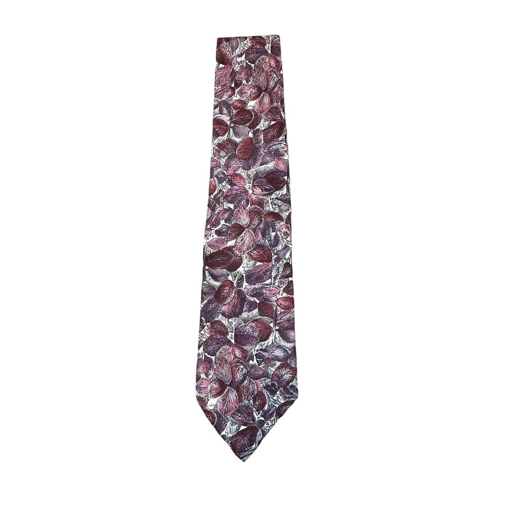 Abdallas Serica Mens Tie Burgundy Red Grey Abstract Silk Business Suit NeckTie